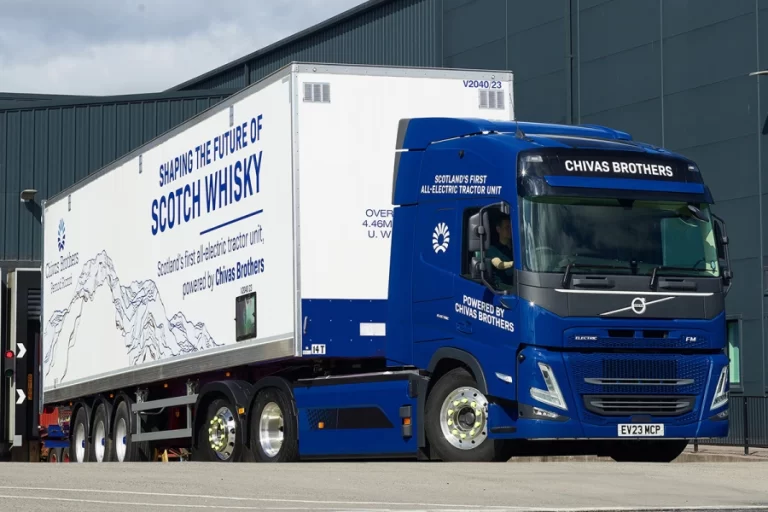 Chivas Brothers unveil Scotland’s first all-electric tractor unit: the Volvo FM Electric 6×2